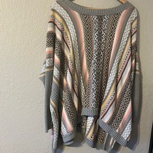 CABI Vintage Fair Isle Pattern Poncho Like Sweater Top in Near Mint Condition